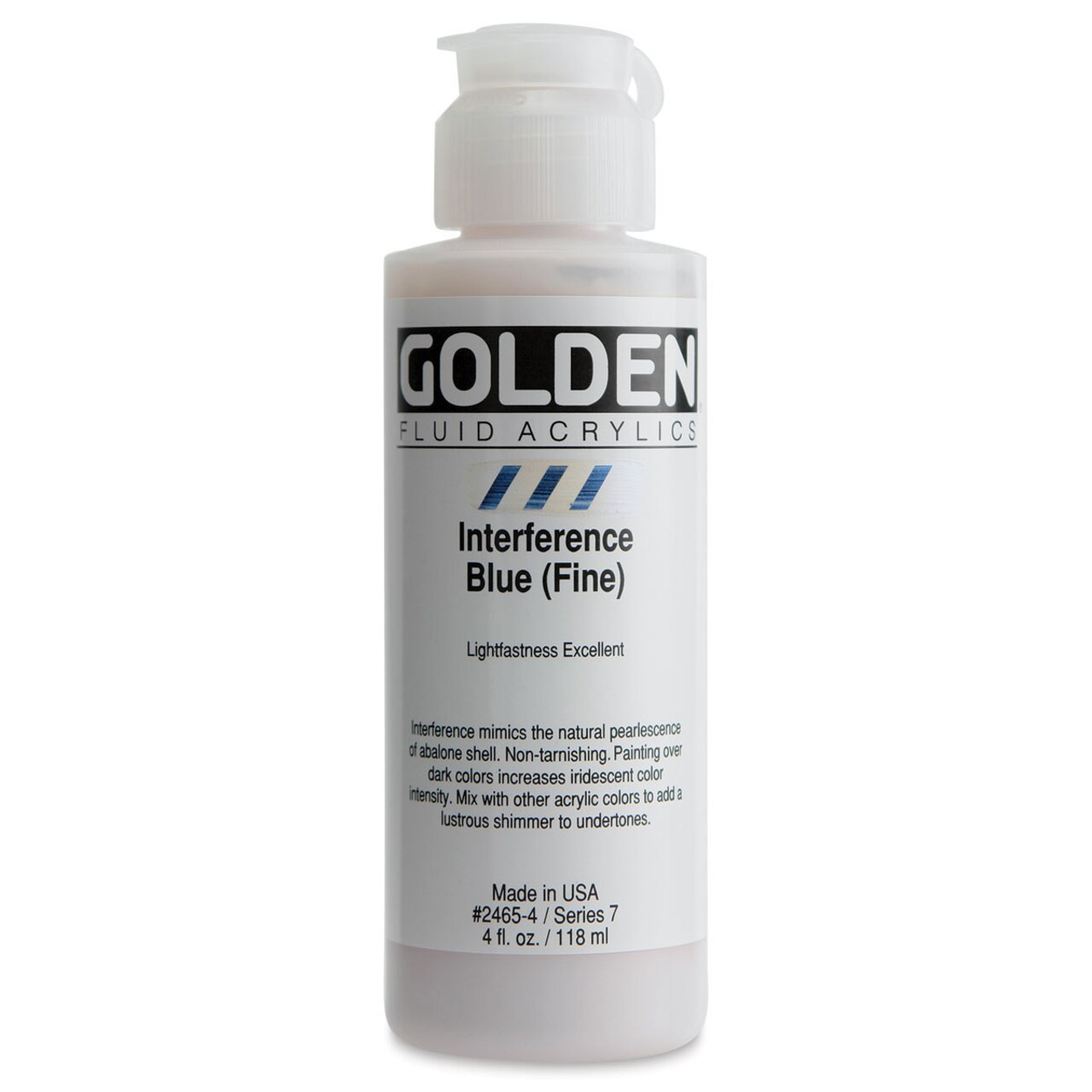 Golden Fluid Acrylics - Interference Blue (Fine), 4 oz bottle